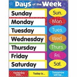 画像1: 【T-38203】LEARNING CHART "DAYS OF THE WEEK"
