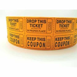 画像1: 【IN-5143】ORANGE COUPON DOUBLE ROLL TICKETS