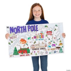 画像1: 【IN-145089】COLOR-YOUR-OWN NORTH POLE MAP