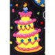 【T-83018】MIXED SHAPE STINKY STICKER  "BIG BIRTHDAY (Chocolate Cake)"