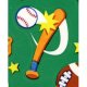 【T-83019】MIXED SHAPE STINKY STICKER  "ALL-STAR SPORTS (Hot Dogs)"