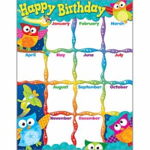 画像: 【T-38452】LEARNING CHART "HAPPY BIRTHDAY(OWL-STARS!"