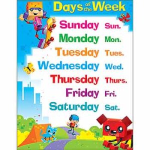 画像: 【T-38375】LEARNING CHART "DAYS OF THE WEEK"
