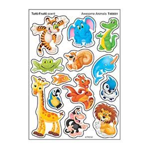 画像: 【T-83031】MIXED SHAPE STINKY STICKER  "AWESOME ANIMALS (Tutti-Frutti)"