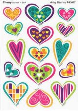 画像: 【T-83037】MIXED SHAPE STINKY STICKER  "ARTSY HEARTSY(Cherry)"