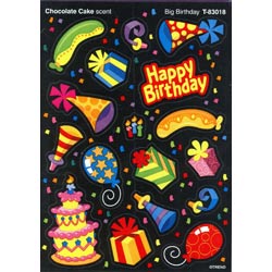 画像: 【T-83018】MIXED SHAPE STINKY STICKER  "BIG BIRTHDAY (Chocolate Cake)"