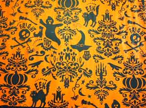 画像: 【IN-606616】ORANGE & BLACK TABLE RUNNER