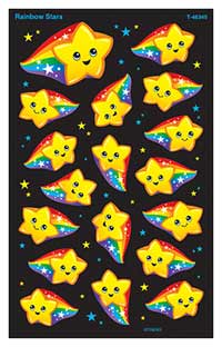 画像: 【T-46345】SHAPE STICKER  "RAINBOW STARS"