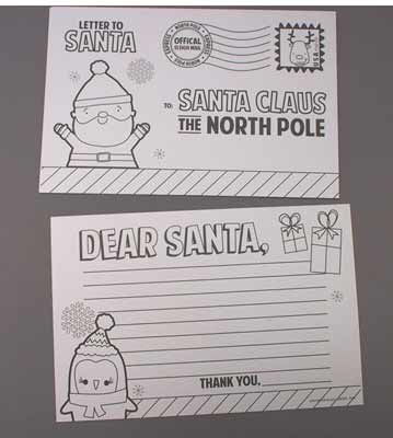 画像: 【IN-911399】COLOR-YOUR-OWN SANTA POSTCARDS(SET OF 24)