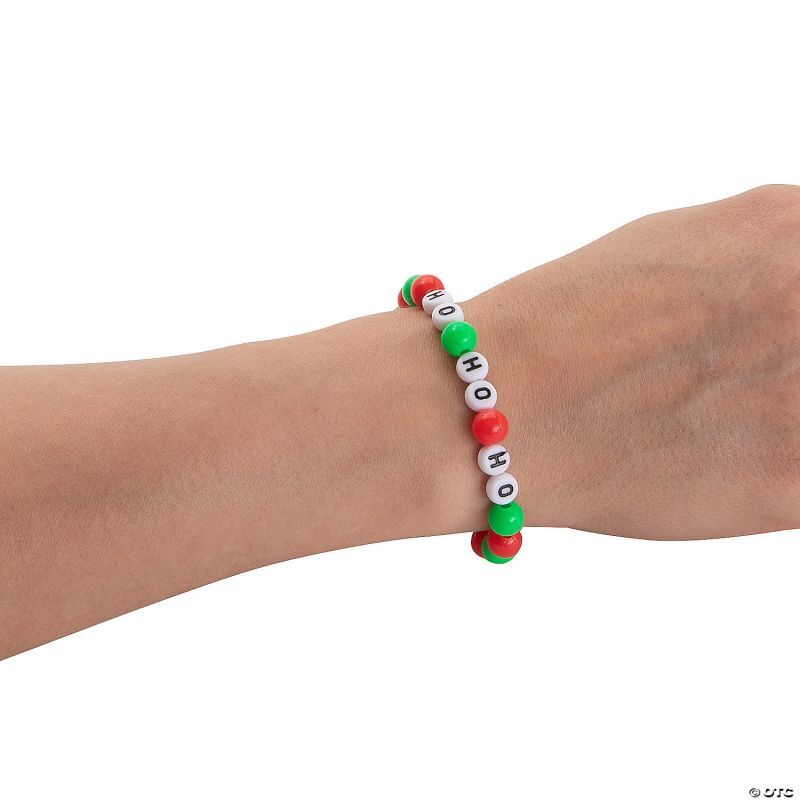 画像: 【IN-91793】HO HO HO  CHRISTMAS BEADED BRACELET CRAFT KIT (DOZ.)