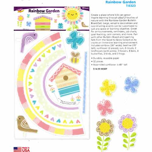 画像: 【T-8323】BULLETIN BOARD (POSTER) SET "RAINBOW GARDEN"