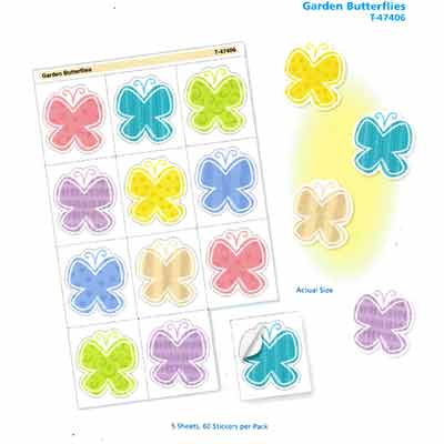 画像1: 【T-47406】TEAR & SHARE STICKERS "GARDEN BUTTERFLIES"