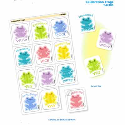 画像1: 【T-47405】TEAR & SHARE STICKERS "CELEBRATION FROGS"