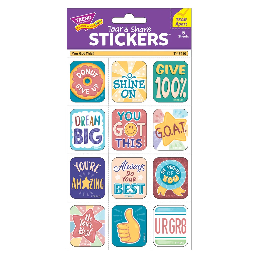 画像: 【T-47410】TEAR & SHARE STICKERS "YOU GOT THIS!"