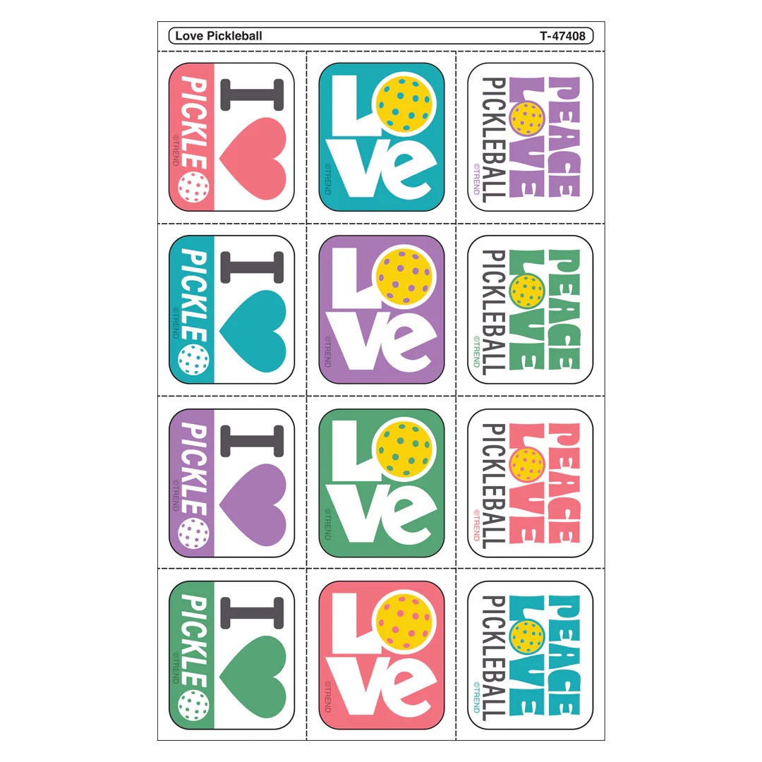 画像: 【T-47408】TEAR & SHARE STICKERS "LOVE PICKLEBALL"