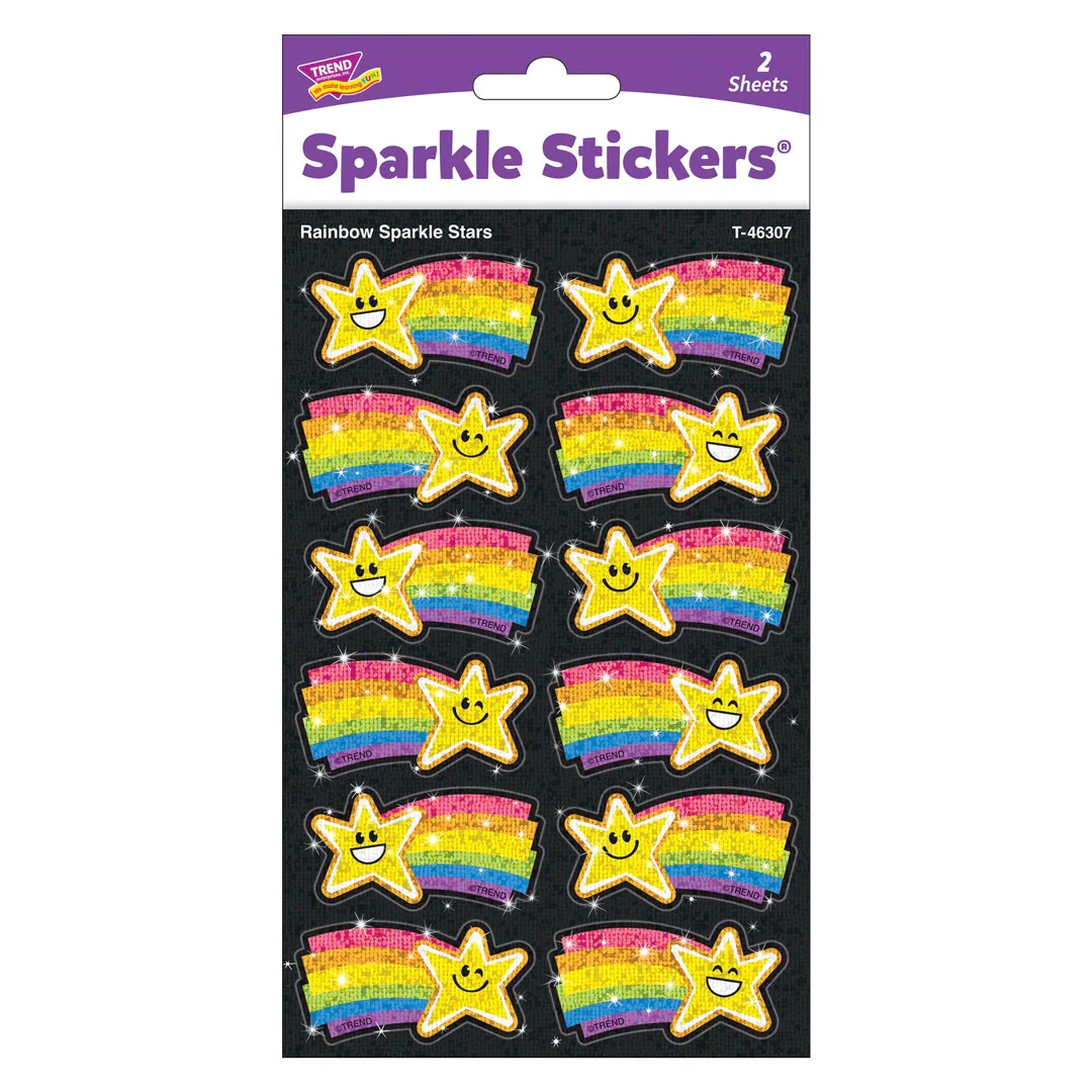 画像: 【T-46307】SPARKLE STICKERS "RAINBOW  SPARKLE STARS"