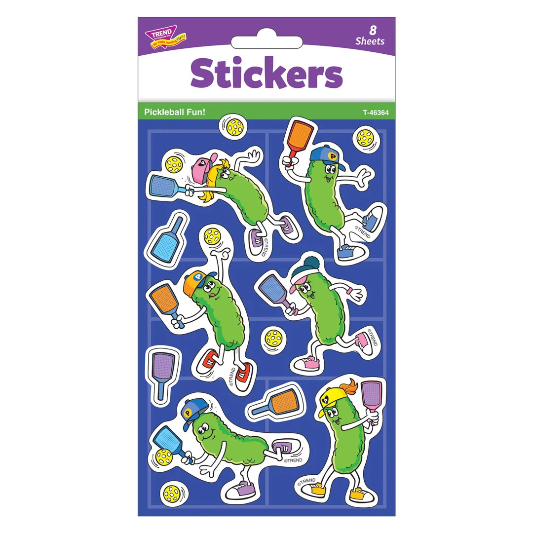 画像: 【T-46364】SUPER SHAPE STICKERS "PICKLEBALL FUN!"