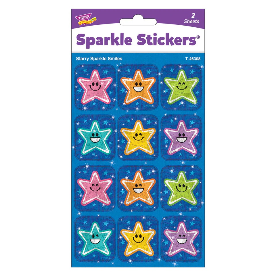 画像: 【T-46308】SPARKLE STICKERS "STARRY  SPARKLE SMILES"