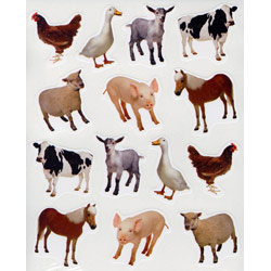 画像: 【CD-168013】PHOTOGRAPHIC  SHAPE STICKER  "FARM ANIMALS"