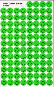 画像: 【T-46140】CHART STICKER  "NEON GREEN SMILE"