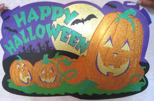 画像1: 【J-190306】GLITTER CUTOUT  "GIANT PUMPKIN"