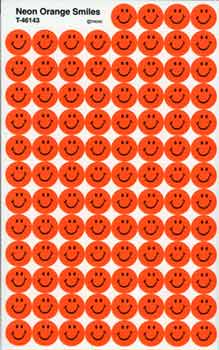 画像: 【T-46143】CHART STICKER  "NEON ORANGE SMILE"